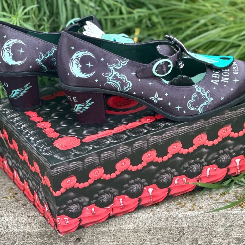 Hot Chocolate Design Ouija Mary Jane Heels Size 36 size 6.5 Spooky Goth Shoes - Picture 3 of 11